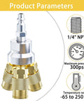One Fourth Inch NPT 3 Way Air Manifold Kit with brass couplers and air hose connectors for compressors showing product parameters.