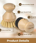 Top Tier Cutting Board Care Set Featuring Hella Sturdy Sisal Scrub Brush And Smooth Wood Oil Applicator For Kitchen Hardwood Conditioning And No Sweat Weekly Cleaning Routines. Natural bamboo scrub brush with sisal bristles.