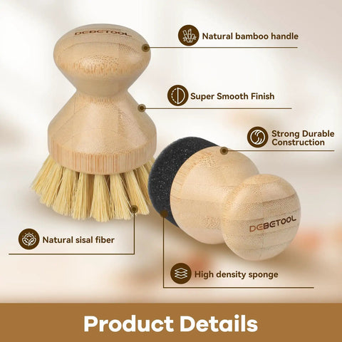 Top Tier Cutting Board Care Set Featuring Hella Sturdy Sisal Scrub Brush And Smooth Wood Oil Applicator For Kitchen Hardwood Conditioning And No Sweat Weekly Cleaning Routines. Natural bamboo scrub brush with sisal bristles.