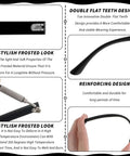 Hella Sturdy Universal Glasses Arm Replacement Kit For Sweet Eyeglasses Legs Swap Including Screws Washers Nose Pads And Mini Screwdriver For A Dang Fast Frame Rescue Any Day with frosted temple design details.
