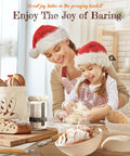 Mother and child baking with All In One Sourdough Starter Kit For Beginners With No Fuss Easy To Clean Tools, bread, and basket.