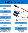 Eight Pack SG90 Digital Servo Motor 9G Metal Gear Micro Servos details with specifications and setup for RC and robotics.
