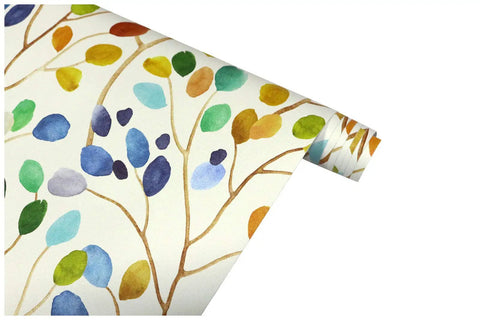 Peel And Stick Floral Wallpaper For Nursery Decor Removable Contact Paper In Colorful Forest Beige Orange Blue No Mess Easy Renters Friendly Room Makeover 17.7 Inch By 118 Inch