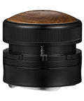 Pro Level Espresso Coffee Distributor And Tamper Set 58.35mm with wooden top, adjustable depth for home baristas.