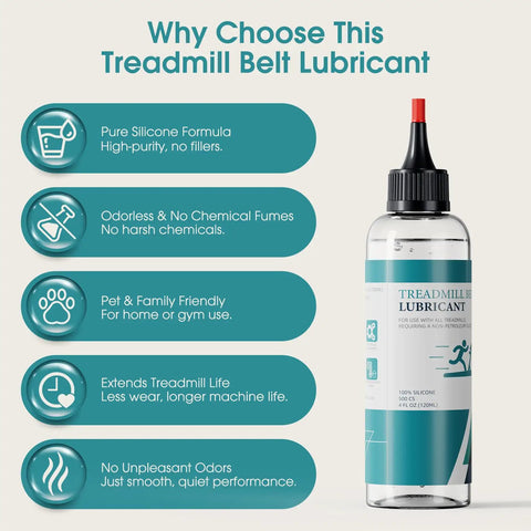 100 Percent Silicone Treadmill Belt Lubricant For High Temperature Stability Keeps Your Run Smooth By Reducing Friction And Wear