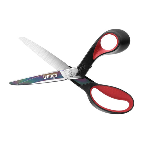 Heavy Duty Titanium Coated Stainless Steel Scissors Multipurpose Pro Shears For Industrial Use With Ultra Sharp Blades For Sewing, Carpet