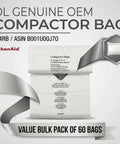 Image of Heavy Duty 15 Inch Trash Compactor Bags 60 Pack, 3 Mil Thick with compatible brands Whirlpool, JennAir, KitchenAid, OEM Replacement