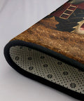 Close-up corner of Fantasy Farm Tractor Non Slip Doormat 60x39 Inches Low Profile Area Rug for Living Room Entrance Mat