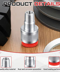 Close-up of a hydraulic connector with red ring, showcasing alloy material and sealing for Two Pack Quarter Inch Hydraulic Connectors With Four And Ten Ton Female Side Replacement Fittings For Pro Grade Pressure Leak Free Auto Body Frame Repair In Stock.