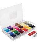 All In One Polyester Sewing Thread Kit With 30 Assorted Colors And 50 Yards Per Spool Includes 5 Large Eye Needles And Needle Threader