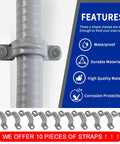 Close-up of 1/2 Inch Flexible PVC Liquid Tight Electrical Conduit Kit with 10 straps and waterproof features illustration.