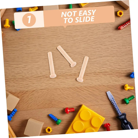 Miniature Wooden Nails Set For DIY Crafts And Woodworking, 20 Pieces Of Solid Wood T Nails For Train Wheel Projects And Detailed Crafting
