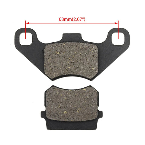 Beefed Up Brake Master Cylinder With Caliper Pads Assembly for 196cc Coleman KT196 Go Kart, showing two brake pads, 68mm width