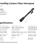 Image showing packaged Carbon Fiber Camera Monopod With One Touch Height Adjustment And 5kg Payload Ball Head 65.6 Inch Reach