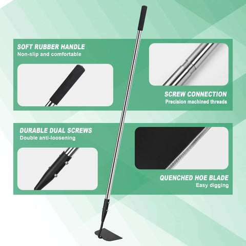 Beast Of A Long Handle Garden Hoe With Non Slip Soft Grip 56 Inch Steel Head Pro Grade Heavy Duty Garden Tool details
