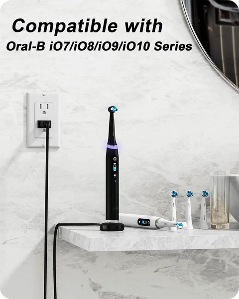 Magnetic Charger Replacement For Oral B iO Series 7 8 9 10 Electric Toothbrush charging on countertop