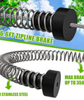 Extra Long Zipline Spring Brake For Backyard Fun 6.6ft Heavy Duty Stopper System, Stainless Steel High Strength Spring in use