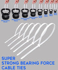 Heavy Duty 24 Inch Zip Ties Outdoor UV Resistant 120 Lb Tensile Strength 50 Pack For Awnings Branches Crops Water Pipes And Cable Bundling Tough As Nails Quality Nylon 66 shown with size options