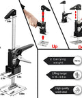 Diagram of Heavy Duty Furniture Lifter Jacks 2 Pack, 15.5 Inch Portable Arm Hand Lifting Tool, lift 0-9.8 inches, supports 440 lbs.
