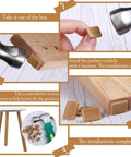 Top Shelf Furniture Hardware Pack Including Thirty Heavy Duty Plastic Drawer Stops For Dresser Repairs Square And L Shaped Cabinet Gliders Zero Hassle Setup installation steps with hardware assembly guide.