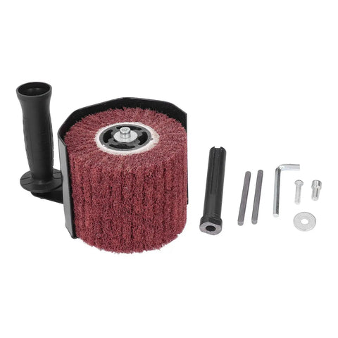 Pro Grade Burnishing And Polishing Attachment Kit For Angle Grinder M10 Wood And Metal Shine Tool with ergonomic handle and accessories.