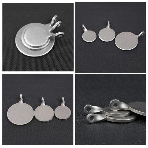 Six Pack Beefy Heavy Duty Metal Reset Target Set with 2cm, 3cm, 4cm bullseye holes, stainless steel targets for air rifles and slingshots