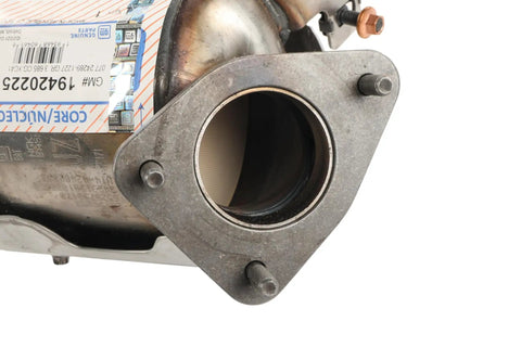 Close-up of Warm Up Three-Way Catalytic Converter Kit showing exhaust inlet, OE Grade Replacement Exhaust Emission System
