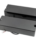 MDC5 Ceramic Magnet Soapbar Style Bass Pickup Set for 5 String Neck and Bridge with 14.4K Output, shown in black