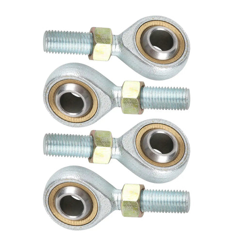 4 Piece Set 10mm Rod End Bearings Heim Joint With M10x1.25 Left And Right Hand Threads Jam Nuts Self Lubricating Spherical Joints For ATV Go Kart Quad Buggy Drift Trike Heavy Duty Steel Construction, 4-piece set