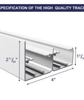 Diagram of Go To 6 Ft Bypass Closet Door Track Kit With Top Mounted Hardware For Two Door System In Heavy Duty Aluminum Silver Finish