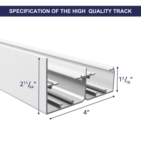 Diagram of Go To 6 Ft Bypass Closet Door Track Kit With Top Mounted Hardware For Two Door System In Heavy Duty Aluminum Silver Finish