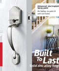 Lower Half Front Entry Handleset with Knob 304 Stainless Steel Silver Exterior Electronic Lock Keyless Front Door Handle Lock Set Fits One And Three Eighths Inch To One And Seven Eighths Inch Thick Doors Universal For Left And Right Doors attached to modern door