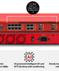 Kickass Rackmount Firewall With Multigig Ethernet And Sdwan Routing For Zero Hassle Network Defense Includes Three Year Comprehensive Security Suite For Midsize Office Setups, featuring ports and connections.