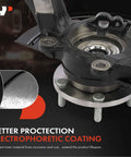 Front Right Steering Knuckle And Wheel Bearing Hub Assembly For Nissan Altima 2002 2003 2004 2005 2006 L4 Two Point Five L Passenger Side Direct Fit Replacement Durable OEM Grade Hub Easy Install Improves Steering Precision And Wheel Alignment close-up showing electrophoretic coating