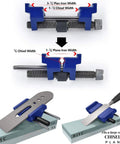 Knife Sharpening Stone Set With 4 Sides Grit 400 1000 And 3000 8000 Water Stones showing honing guide and chisel fitting adjustment.