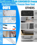 Front collage of white freezer door gasket, 67.1x33 in, compatible with Frigidaire/Kenmore/Crosley upright freezers.