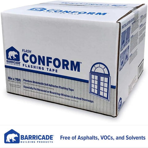 Conform Flexible Flashing Tape 8x75 Roll For Windows And Doors Pro Grade Weatherproof Sealant on product packaging
