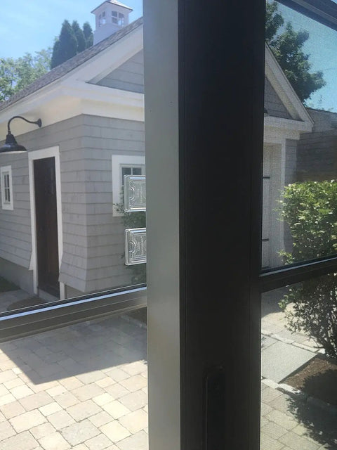 Kids Safe Window And Door Locks 4 Pack For Babyproofing Your Home Stops Windows Sliding Glass Doors Shower Doors And Closet Sliders From Opening Easy To Install Durable Childproofing Solution For Parents on sliding glass door with outdoor view