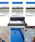 Top Shelf Aluminum Foil Bitumen Tape Real Heavy Duty Roof Leak Blocker in use showing sealing process on various surfaces.