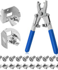 Heavy Duty Rotatable Dual Jaw Cage Nut Tool Kit With Ten M6 Silver Rack Screws Universal M4 Through M10 Quick Install Remover for Server Cabinets Data Centers Go-To Pro Gear showing tool, fasteners, and hardware.