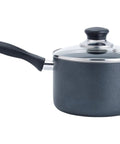 Nonstick Handy Pot With Glass Lid 3 Quart Oven Safe To 350F Dishwasher Safe Black Cookware Pot With ProGlide Nonstick Interior