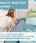 Child with Two Pack 53 Inch Foam Bed Bumpers For Toddlers Easy Install Portable Safe Rail Guards For Queen King Twin Full Beds