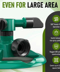 Automatic 360 Rotating Lawn Sprinkler For Large Yard Coverage With Dual Spray Modes And Water Saving Design close-up