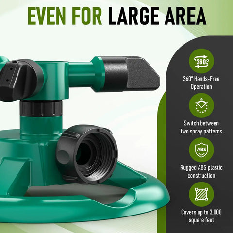 Automatic 360 Rotating Lawn Sprinkler For Large Yard Coverage With Dual Spray Modes And Water Saving Design close-up