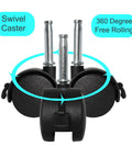 Front view of 4 Pack M8 Grip Neck Stem Caster Wheels 1.5 Inch Swivel Castors With Locking Brakes showing swivel and rotation