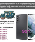 Straight Fire Charging Port Dock Board Replacement Kit For Samsung Galaxy S21 US Models SM-G991U U1 W Effortless Plug And Play Install