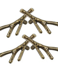 Branch Shape Cabinet Knobs 4 Piece Set for Cabinets and Drawers Dressers Cupboards and Closets Easy Open Vintage Style Furniture Handles