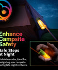 LED Tent String Lights For Guylines 4 Pack Bright Green Camping Lights illuminate a tent at night for safety and ambiance.
