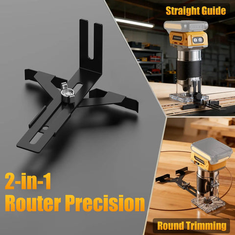 2-in-1 Router Precision tool attachment with straight guide features for Brushless Cordless Trim Router Smooth Operator 20 V Battery Fit 30000 RPM.