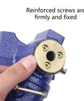 Close-up of Heavy Duty Woodworking Bench Clamp With 360 Rotation For Pros showing reinforced screws and brass details.
